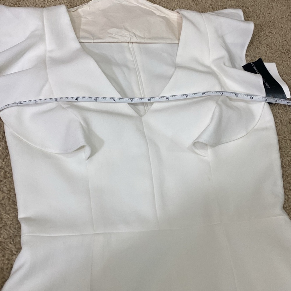 French Connection NWT white ruffle mini cocktail dress size 2 - Picture 6 of 9